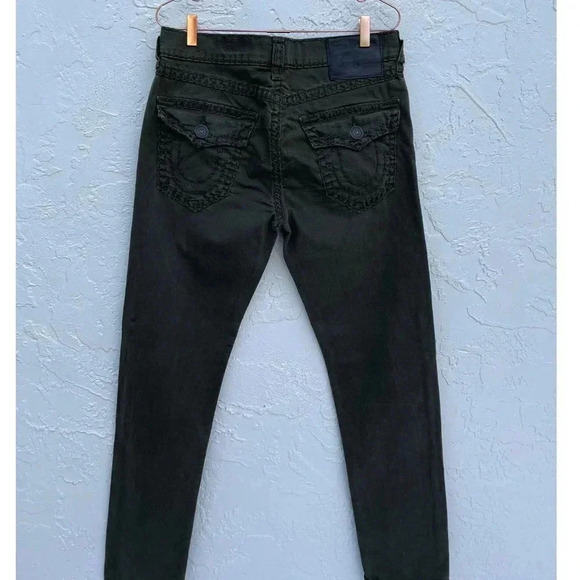 True Religion Mens Style Geno Statement Trouser Pants Army Green Sz 33 - Picture 9 of 16